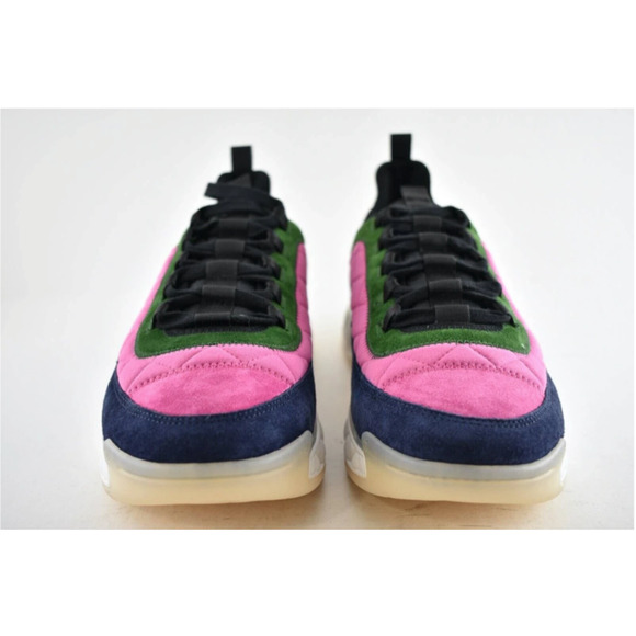 Chanel 21K Men Pink Blue Green White Black CC Logo Low Top Trainer Sneaker 44 11 - Picture 4 of 10